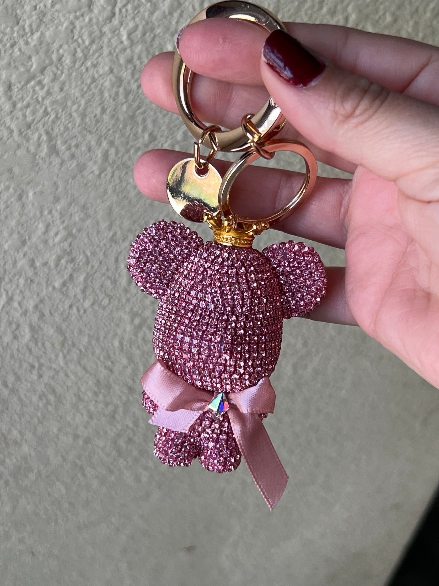 Pink bear keychain